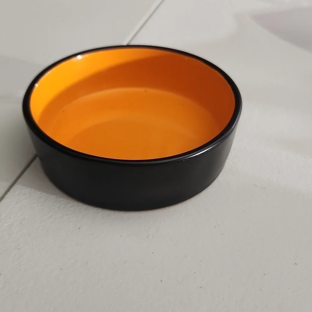 Rae Dunn scaredy cat bowl black orange